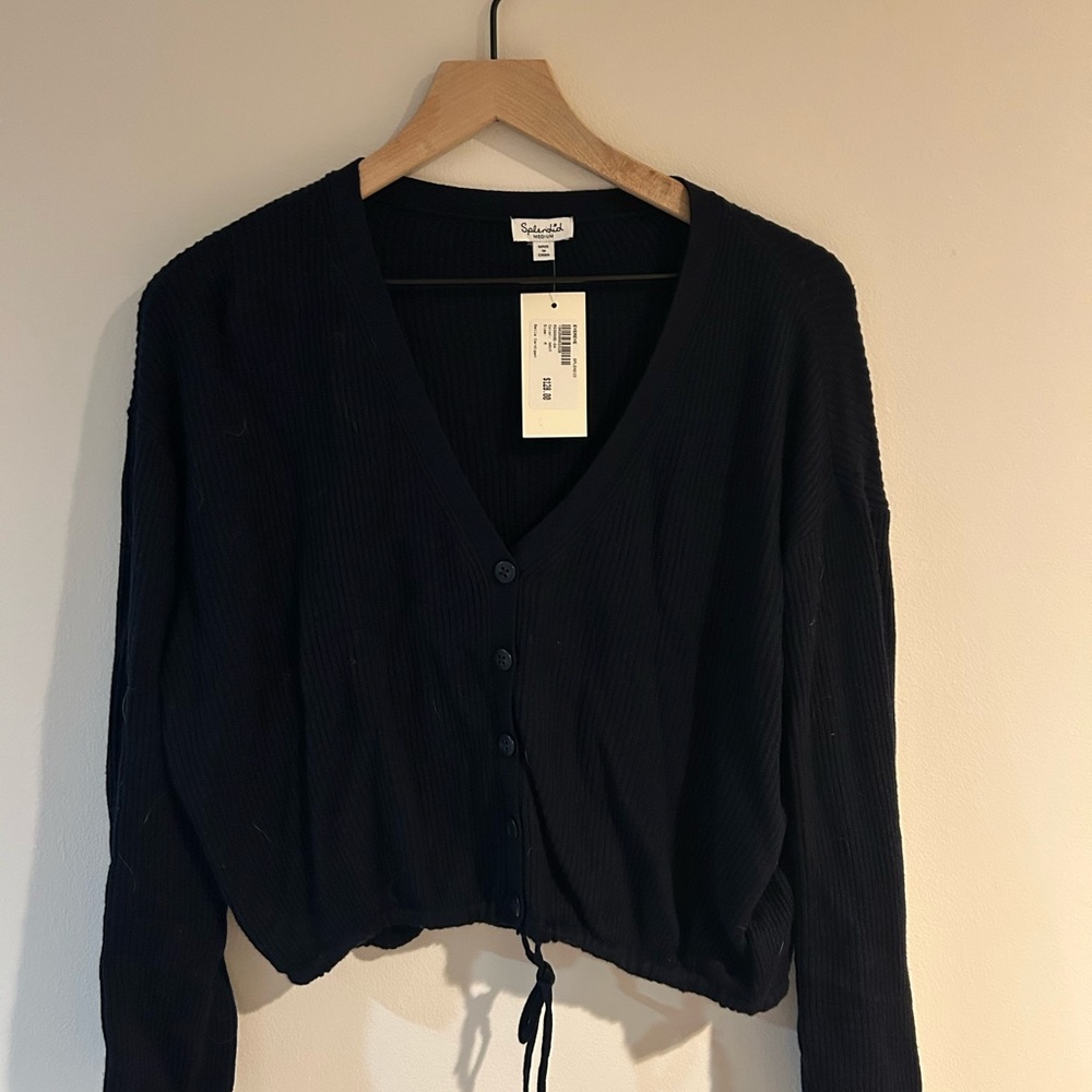 Navy Button-Up Women's Sweater